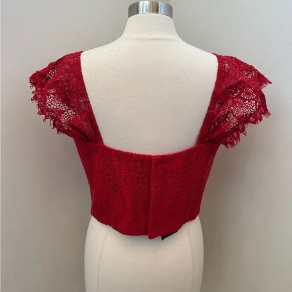 La Femme En Noir Southern Gothic Bustier Top in Crimson 2XL New With Tags - Picture 4 of 9